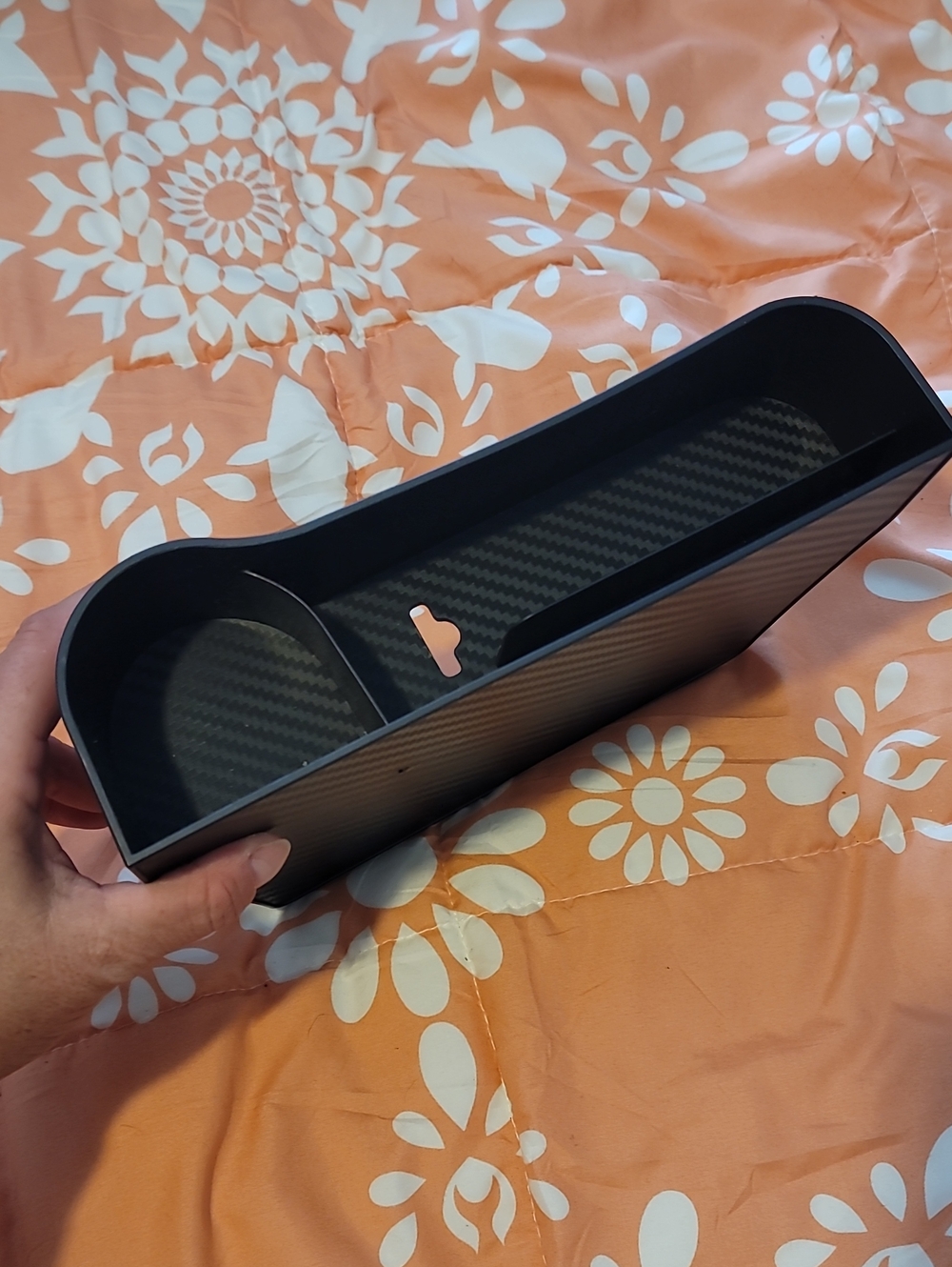 Black Between the Seat & Console Organizer with Divided Compartments